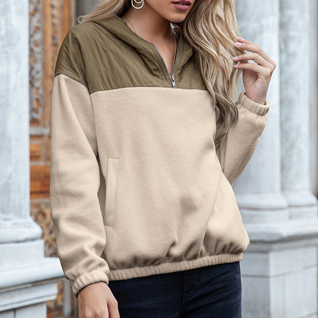 Marly - Stylischer Kapuzenpullover mit halbem Reißverschluss